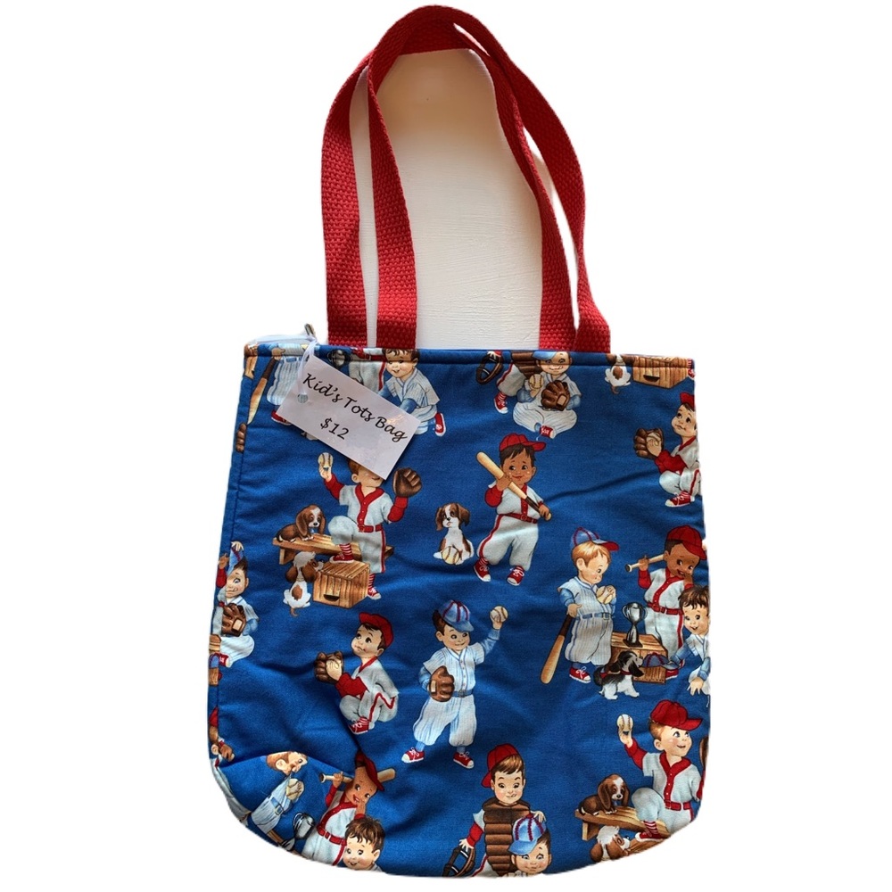 Baseball Themed Child's Fabric Tote